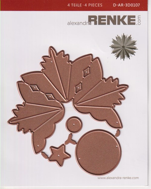 Flad stjerne med fjerbeklædte spidser lille, Dies, Alexandra Renke.*