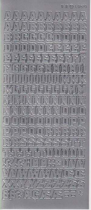 1284 - Bogstaver - stickers - sølv