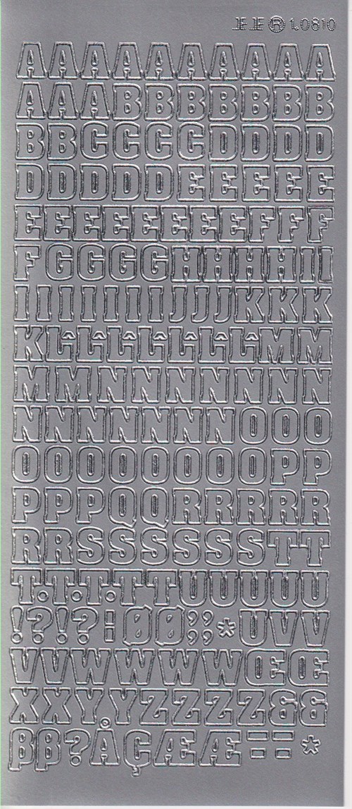 1284 - Bogstaver - stickers - sølv