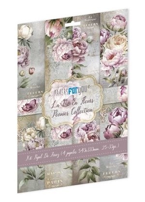 La Vie En Fleurs Peonies Rice Paper Kit (4pcs) 