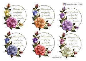 Blomserranke med tekst "med ønske om en dejlig dag, 3D ark - HM Design 