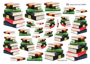 Stakke med bøger, 3D ark - HM Design 