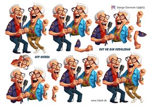 Sjove ældre mænd der synger, 3D ark - HM Design