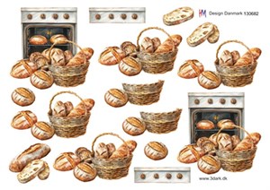 Nybagt brød, 3D ark - HM Design