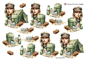 Soldat, kvinde, 3D ark - HM Design