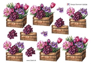 Forårsblomster i kasse, 3D ark - HM Design
