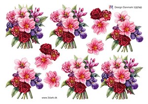 Stor blomsterbuket, 3D ark - HM Design, 