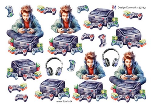 Dreng med PlayStation, 3D ark - HM Design