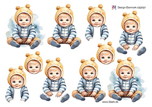 Lille dreng med hue, 3D ark - HM Easy