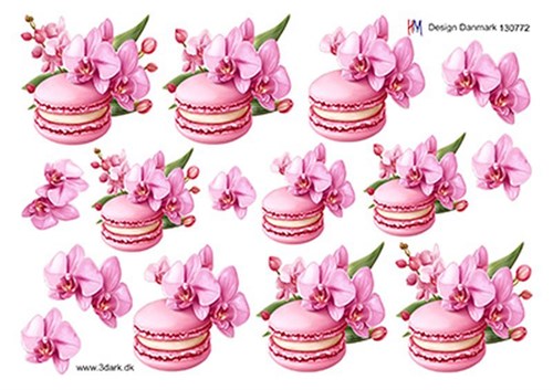 Lyserød macarons, 3d-ark HM Design 