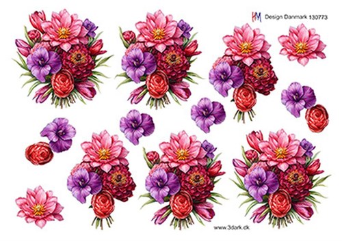 Blomster buket, 3d-ark HM Design 