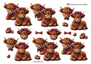 2 søde kalve, 3d-ark HM Design 