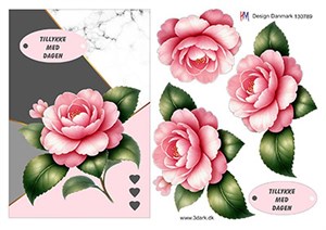 3d-ark HM Design, Stort kort med blomst.