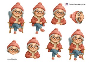 3d-ark HM Design, Bedstemor i stol.