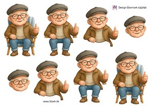 3d-ark HM Design, Bedstefar i stol.