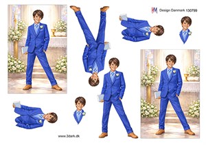 Konfirmationsdreng i kirke, 3d-ark HM Design.