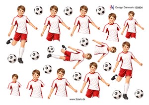 Fodbolddreng, stort kort, 3d-ark HM Design.
