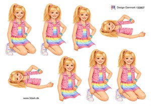 Pige i sommertøj, 3d-ark HM Design.