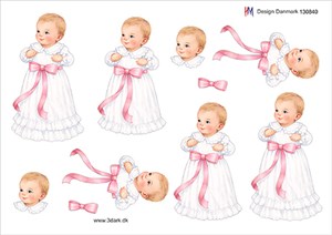 Dåbsbarn, pige, 3d-ark HM Design 