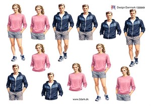 Dame og mand i shorts, 3D ark - HM Design