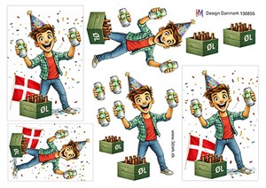 Herre fødselsdag, 3D ark - HM Design