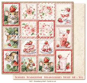Udklippekort, Jordbærtyv, Scrapbooking, Maja Design.