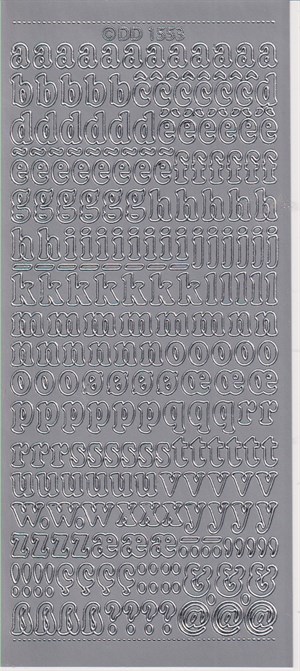 1553 - Tal og bogstaver, stickers, Sølv.