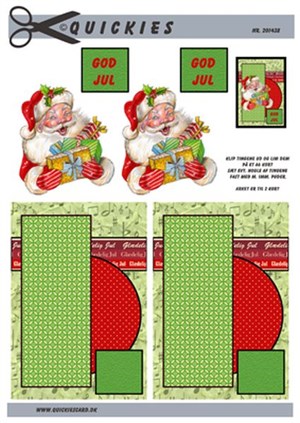  Julemand med gaver, 3D ark - Quickies