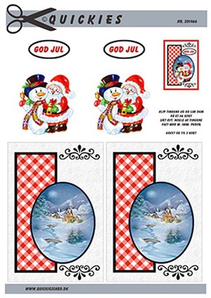  Snelandskab med jule & snemand, 3D ark - Quickies