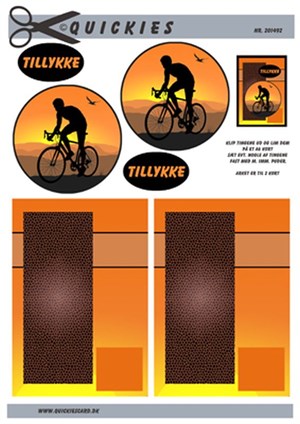 Cykeltur i solnedgang, mand, 3D ark - Quickies