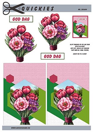 Blomsterbuket, 3D ark - Quickies