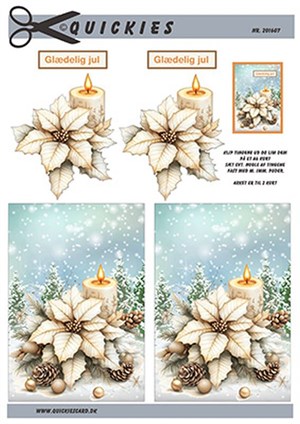 Hvid julestjerne, 3D ark - Quickies