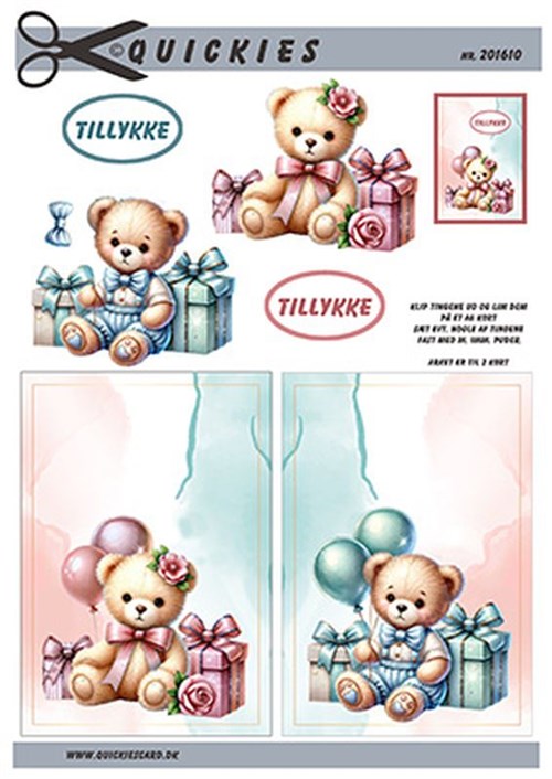 Bamse dreng og pige,  3D ark - Quickies