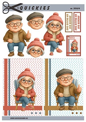  3D ark - Quickies, Bedstemor og far i stol.