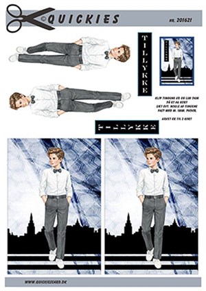  3D ark - Quickies, Konfirmationsdreng med baggrund.