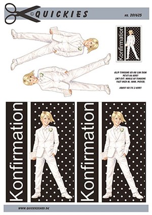  3D ark - Quickies, Konfirmations dreng med sort baggrund.