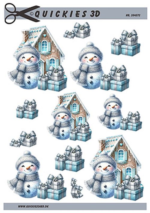 Snemand og gaver, 3D ark - Quickies