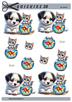 Hundehvalp, killing og fisk, 3D ark - Quickies