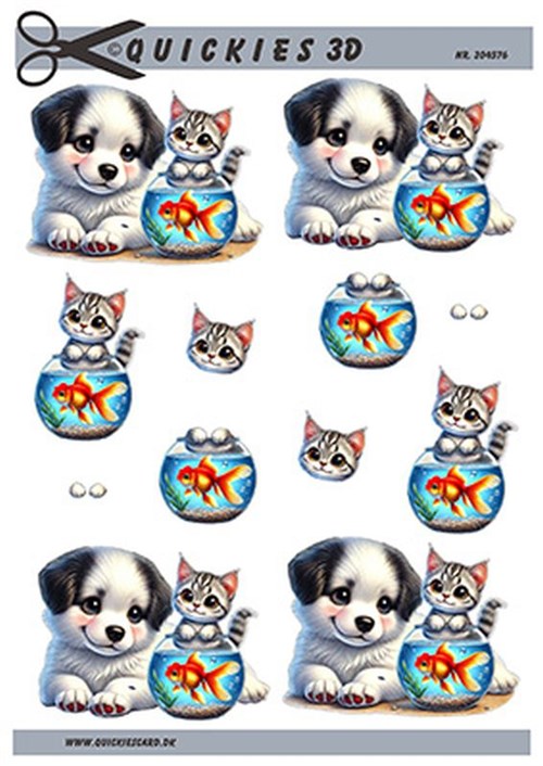 Hundehvalp, killing og fisk, 3D ark - Quickies