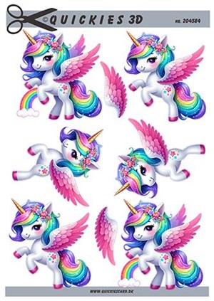 Enhjøring og regnbue, 3D ark - Quickies