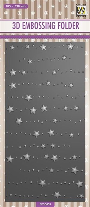 Stjerner og dots, 3d-embossing folder fra Nellies.