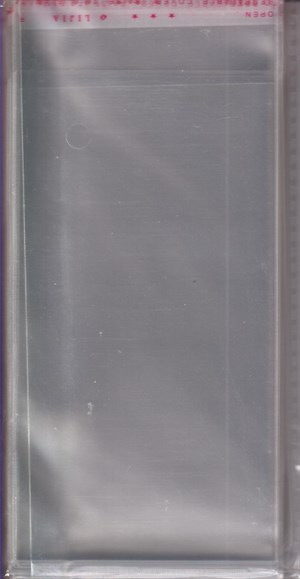 Cellofanposer, slimcard, aflang, 8,5x16 cm.