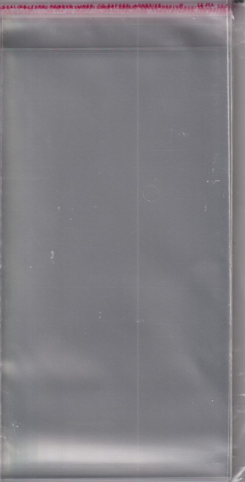 Cellofanposer, slimcard, aflang, 12x22 cm.