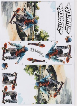  Skater / Skateboard, 3D ark - Quick Cards