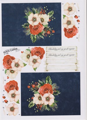 Blomster jul, 3D ark - Quick Cards