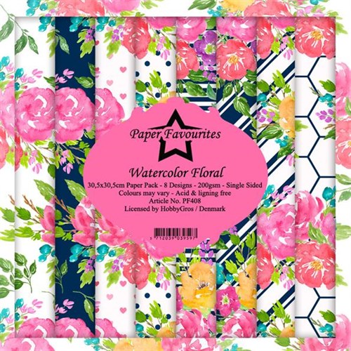 Watercolor floral, scrapbooking pakning, Paper favourites.*