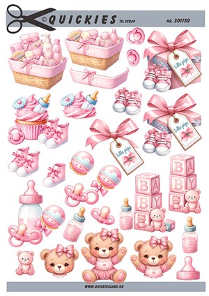  3D ark - Quickies, Små motiver babypige motiver.