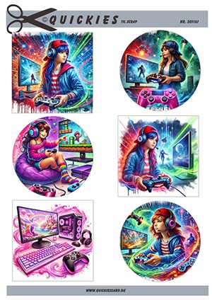  3D ark - Quickies, Små motiver gamer pige.