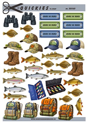 Quickies til scrap, Små forskellige fiske og jagt motiver.