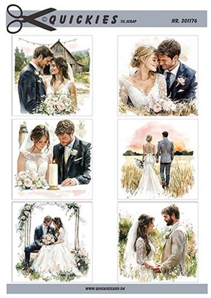  Quickies til scrap , Små motiver med brudepar.